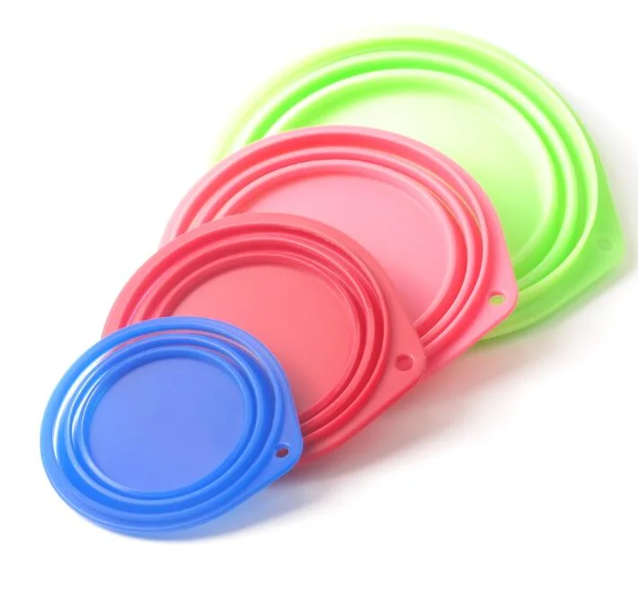 250ml Portable Travel Collapsible Foldable Durable Silicone Pet Dog Bowl for Food &amp; Water